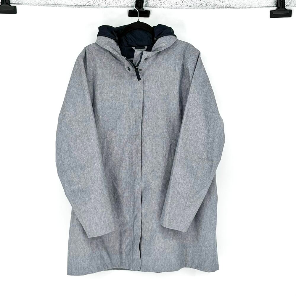 Eddie Bauer Girl on the Go Slate Hooded Trench Coat - Plus 2XL